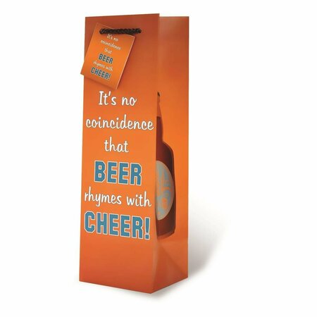 WRAP-ART Beer Rhymes with Cheer Pepper Bag with Plastic Rope Handle 17734